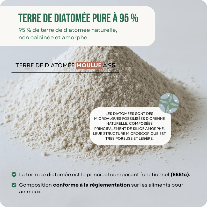 Caractéristiques de la moulue terre de diatomee